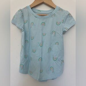 Cat & Jack Blue Short Sleeve Tee with Rainbow Print
